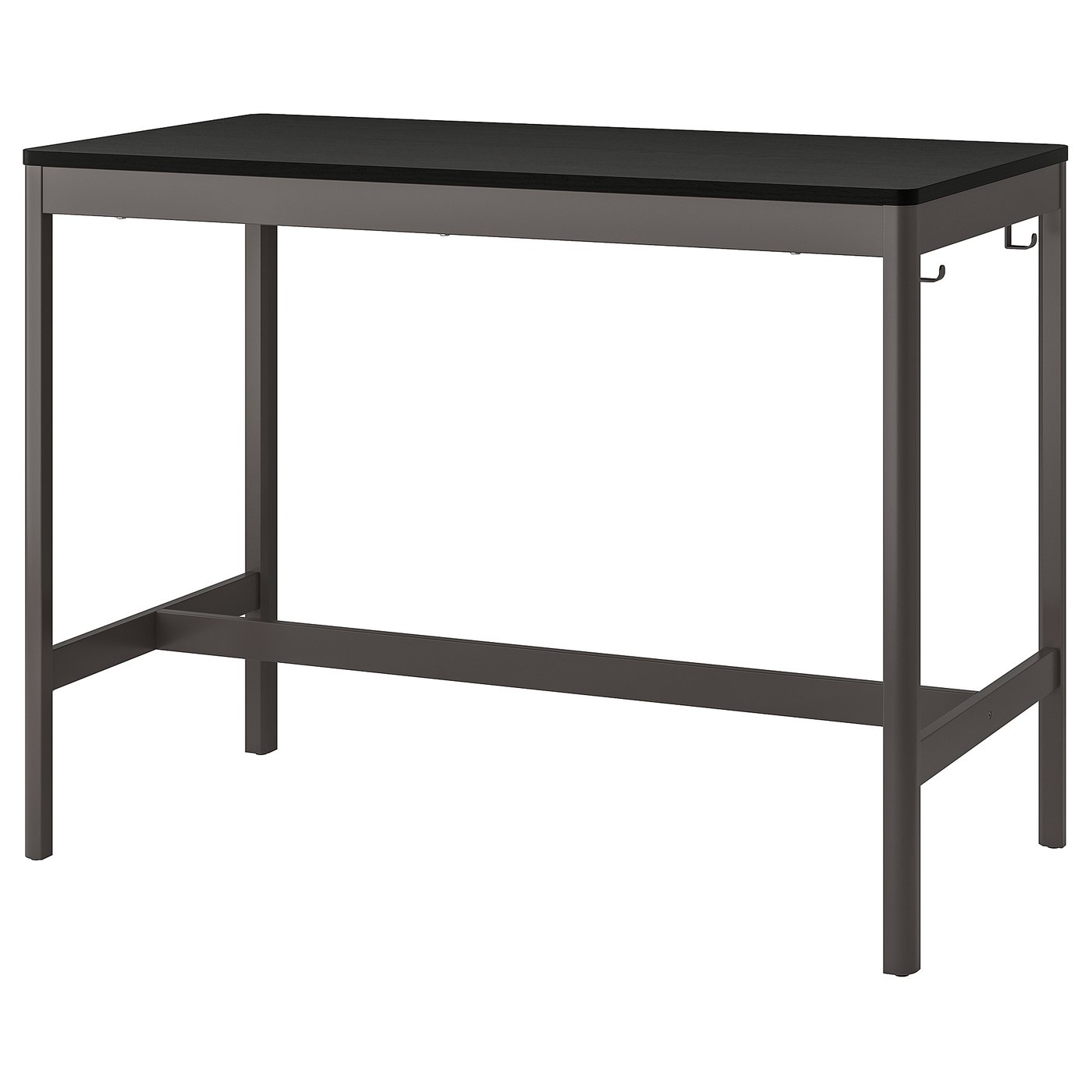 IDÅSEN Table - noir/gris foncé 140x70x105 cm