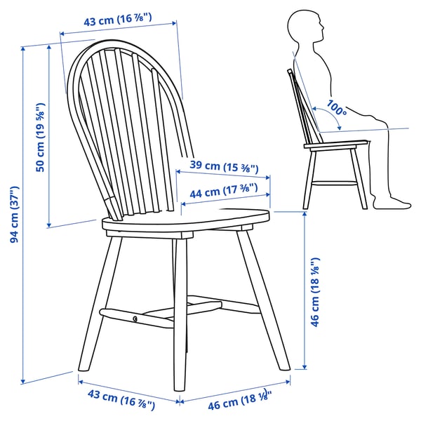 Illustration avec les mesures du produit : INGATORP.