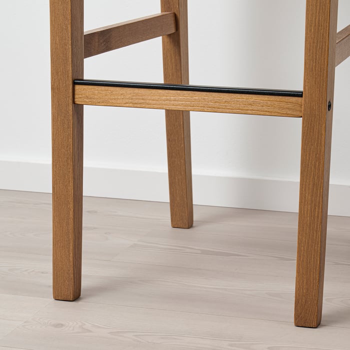 INGOLF Chaise de bar, vernis effet anc/Nolhaga grisbeige, 75 cm IKEA