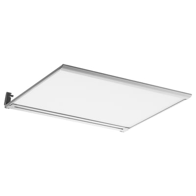 Lumière LED IRSTA argentée - design moderne et carré avec aluminium et acrylique pour une lumière sans ombre.