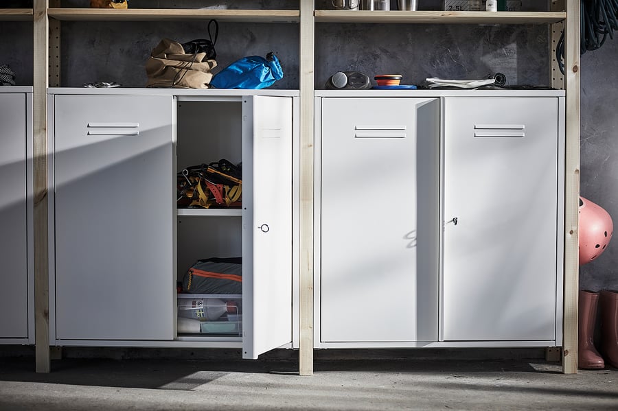 IVAR Armoire avec portes, blanc IKEA