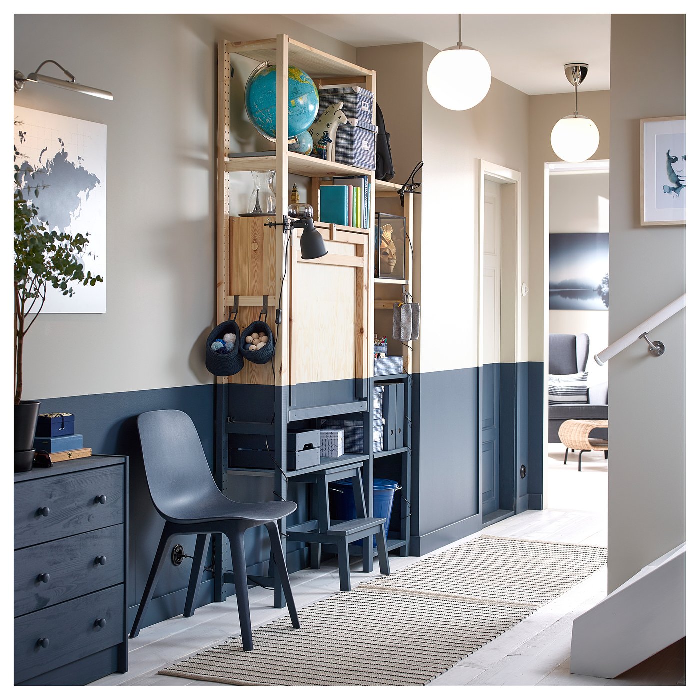 Ivar Rangement Avec Table Pliante Pin Ikea