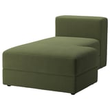 Module de chaise longue vert JÄTTEBO, design moderne avec texture nervurée, orientation côté droit, forme en L.