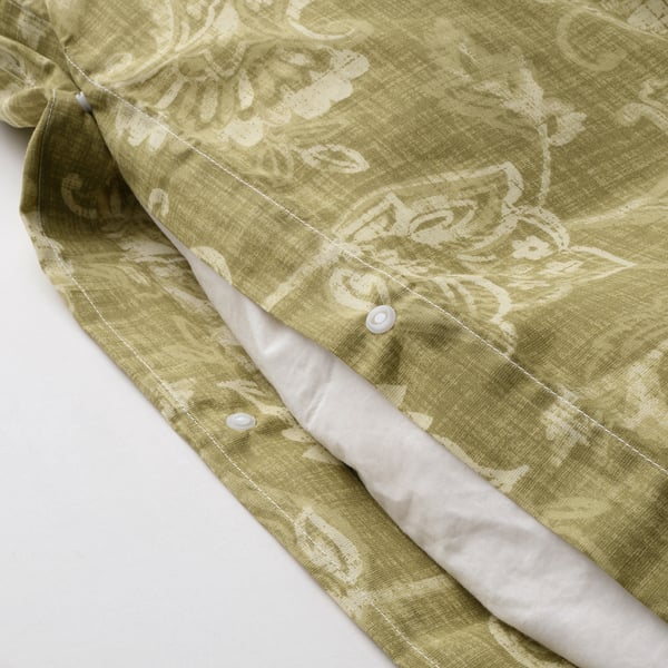 JUNIMAGNOLIA Housse de couette et 2 taies, vert, blanc, 240x220/65x65 ...
