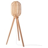 Lampadaire en bambou KALKSPAT à la lumière chaude, couleur bois naturel.