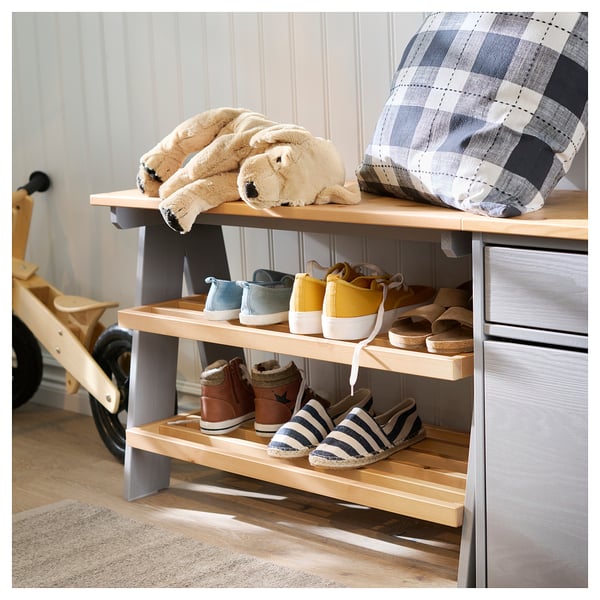 KALLSÖ Banc avec rangement chaussures, gris, 80x38x56 cm