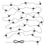 Guirlandes lumineuses KASTTÅG, noires avec ampoules transparentes, réglables, utilisation en extérieur.