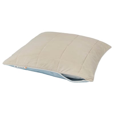 Protège-oreiller KEJSAROLVON : bleu, carré, nylon doux, fermeture éclair, matériaux recyclés.