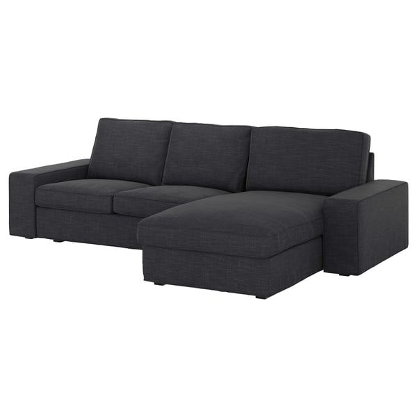kivik canape 3 places avec meridienne hillared anthracite ikea