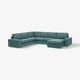 KIVIK Canapé d'angle 5pl + méridienne, Kelinge gris turquoise
