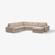 Canapé sectionnel beige KIVIK, design moderne avec accoudoirs bas, parfait pour la détente.
