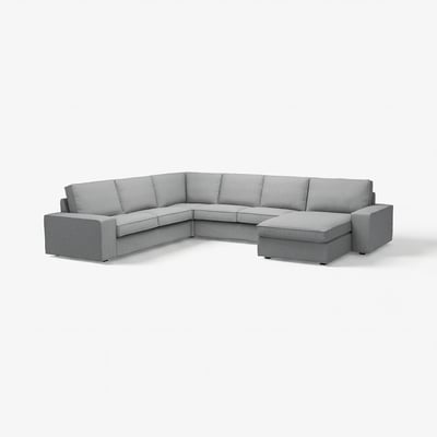 KIVIK Canapé d'angle 5pl + méridienne, Tibbleby beige/gris