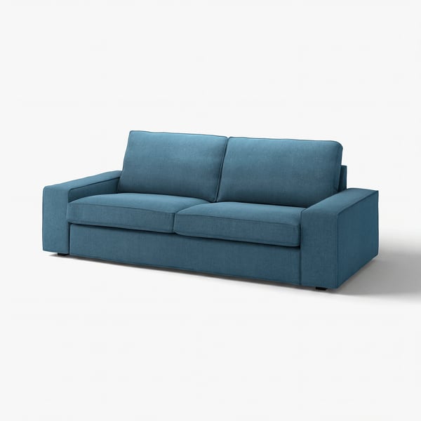 Canapé KIVIK bleu sarcelle avec housse chenille durable, design moderne.