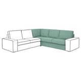 Canapé d’angle KIVIK en vert menthe avec assise profonde, design moderne, rembourré en mélange coton/polyester.