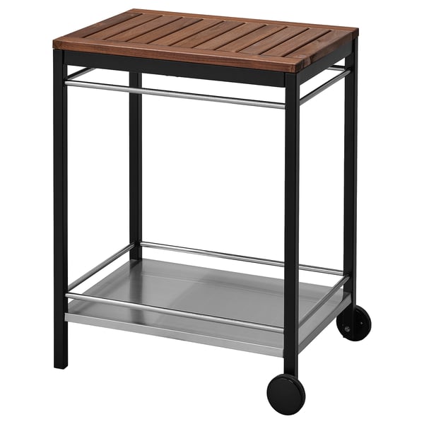 Klasen Desserte Exterieur Acier Inoxydable Noir Teinte Brun Ikea