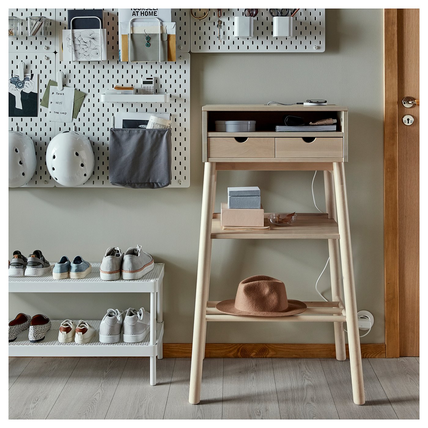 Knotten Bureau Debout Blanc Bouleau Ikea