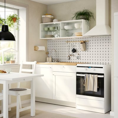 KNOXHULT Cuisine, blanc avec cadre, 120x61x220 cm