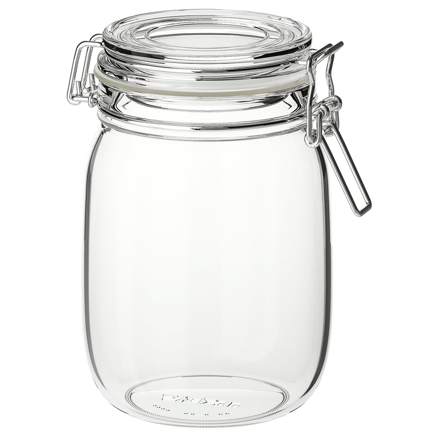 Bocal avec couvercle, verre transparent, 1 l â— KORKEN IKEA