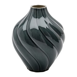 KORNSPARV Vase, bleu gris, 22 cm