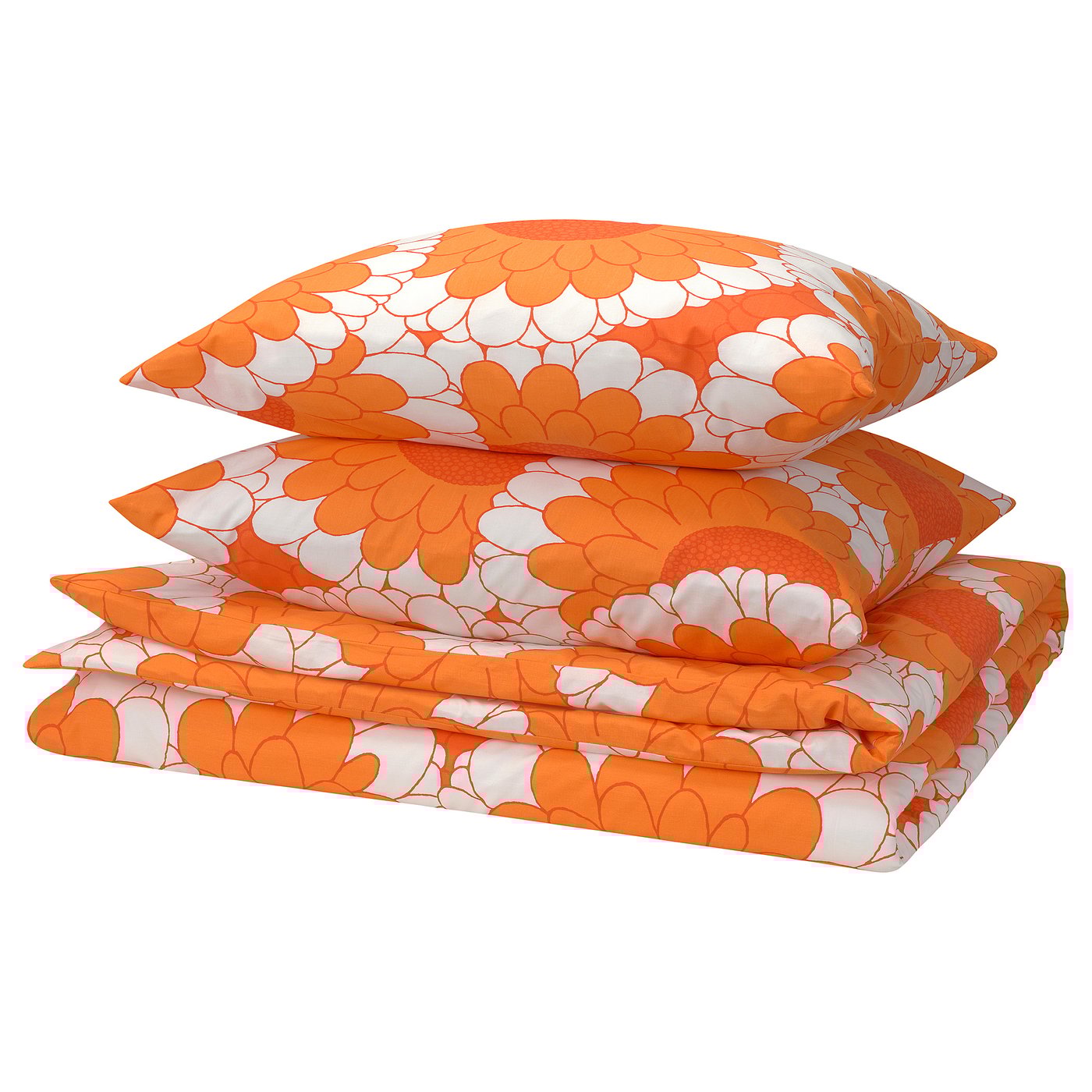 KRANSMALVA Housse de couette et 2 taies - orange 240x220/65x65 cm