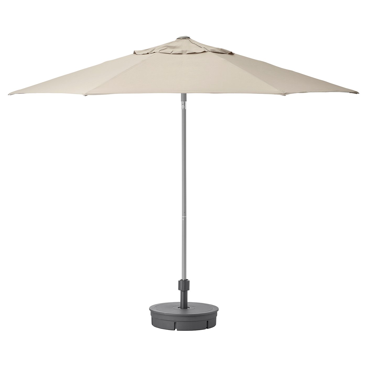 kuggo lindoja parasol avec pied beige gryto gris fonce ikea