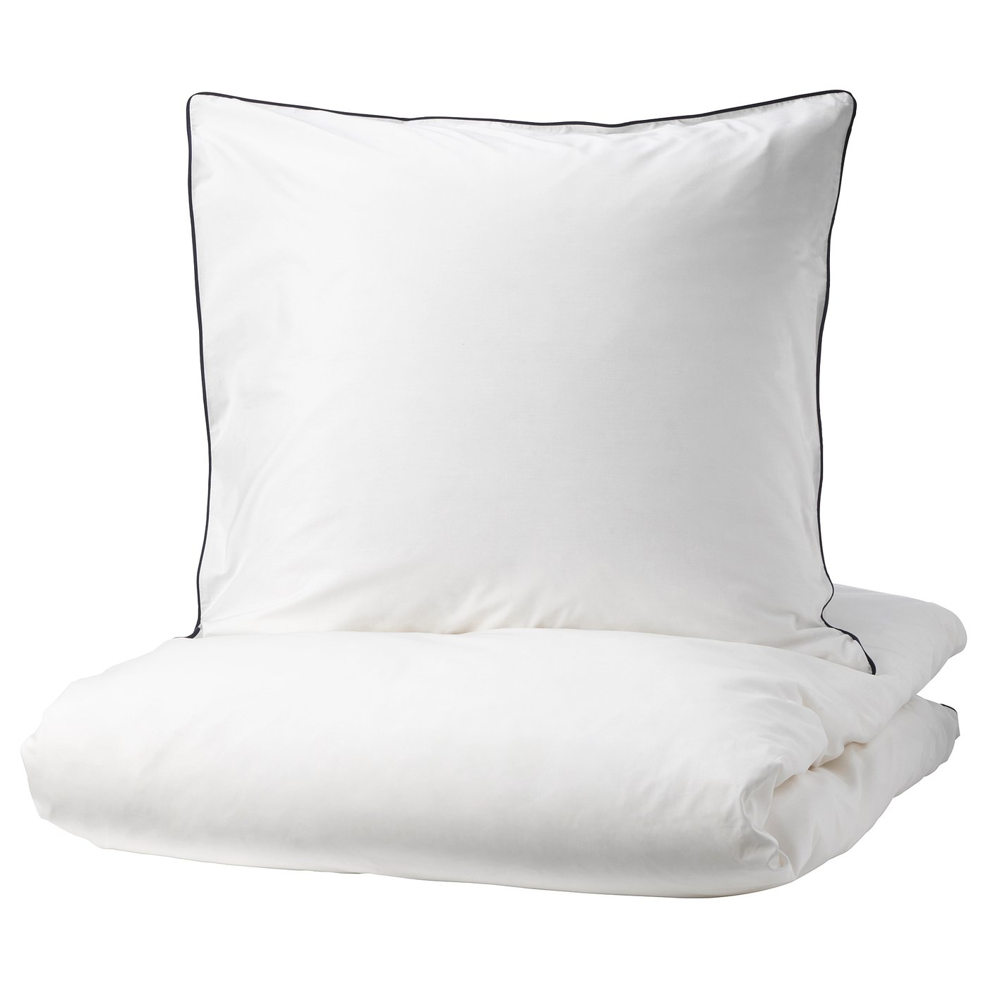 KUNGSBLOMMA Housse de couette et 2 taies - blanc, gris - IKEA