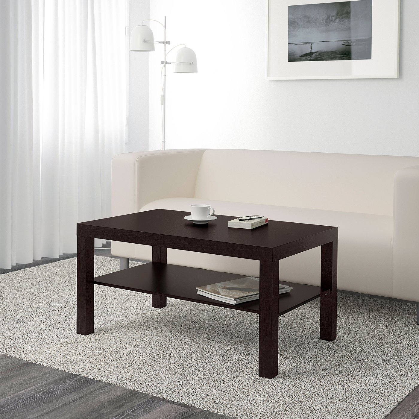 Lack Table Basse Brun Noir 90x55 Cm Ikea