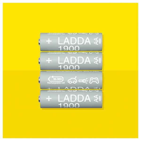 LADDA Pile rechargeable, HR06 AA 1,2V, 1900 mAh