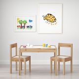 LÄTT Table et 2 chaises enfant, blanc/pin