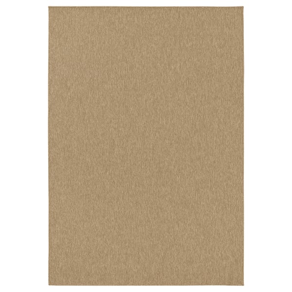 Tapis d’extérieur beige LÄTTBETONG tissé à plat, rectangulaire, tissage simple.