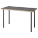 Bureau LAGKAPTEN, noir et gris, plateau rectangulaire, pieds robustes.
