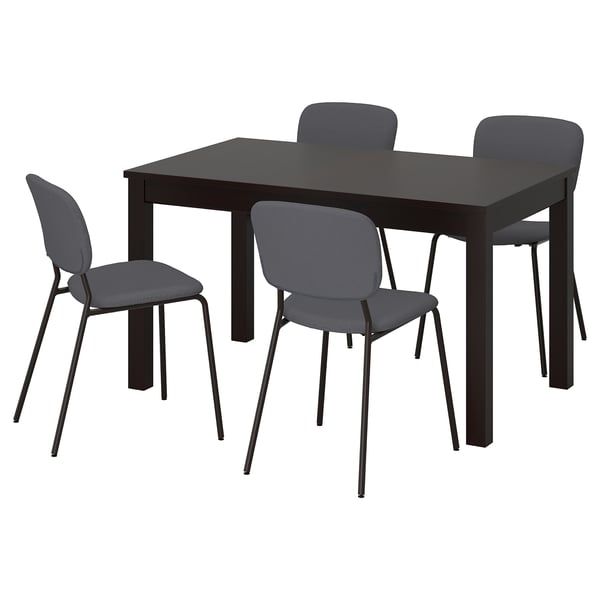laneberg karljan table et 4 chaises brun gris fonce gris fonce ikea