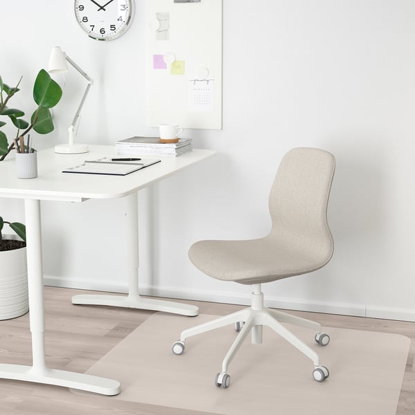 LÅNGFJÄLL Chaise de bureau, Gunnared beige, blanc- pas cher - IKEA