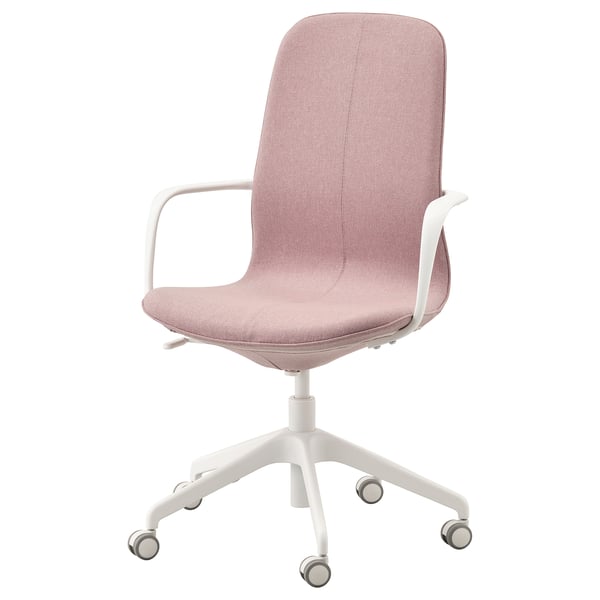 Langfjall Chaise De Bureau Av Accoudoirs Gunnared Brun Rose Clair Blanc Pas Cher Ikea Ikea