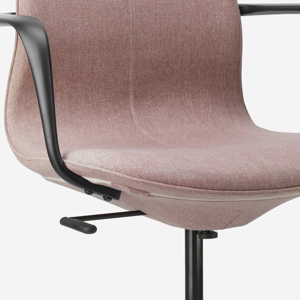 Langfjall Chaise De Bureau Av Accoudoirs Gunnared Brun Rose Clair Noir Ikea