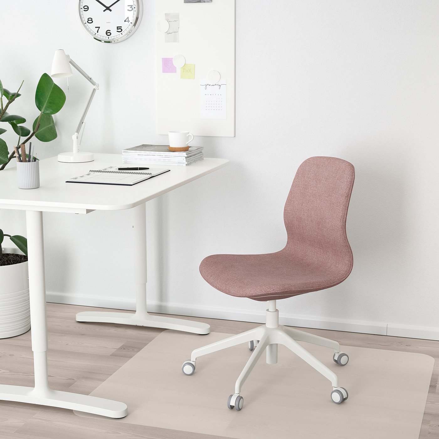 Langfjall Chaise De Bureau Gunnared Brun Rose Clair Blanc Ikea
