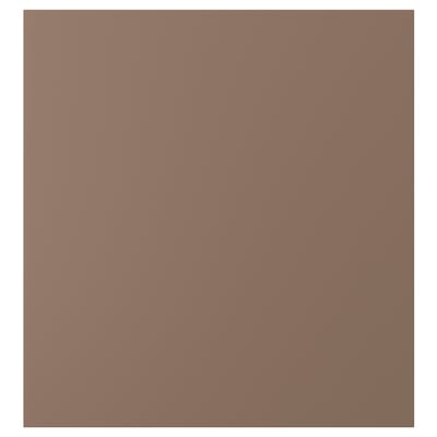 LAPPVIKEN : porte d’armoire gris-brun chaleureux au design simple et élégant, avec une finition lisse en feuille de papier sur des panneaux de particules robustes.