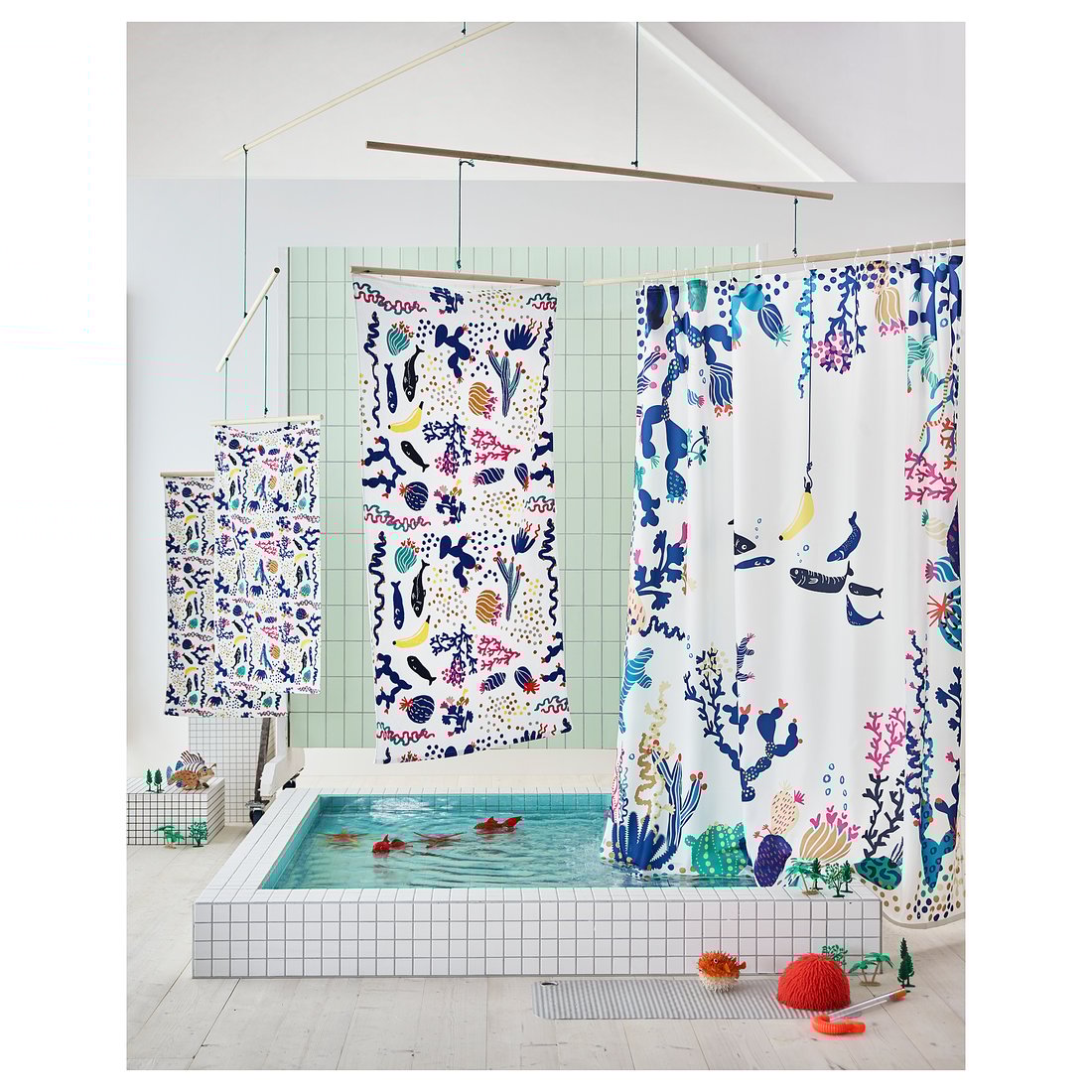 LASJÖN Rideau de douche multicolore IKEA