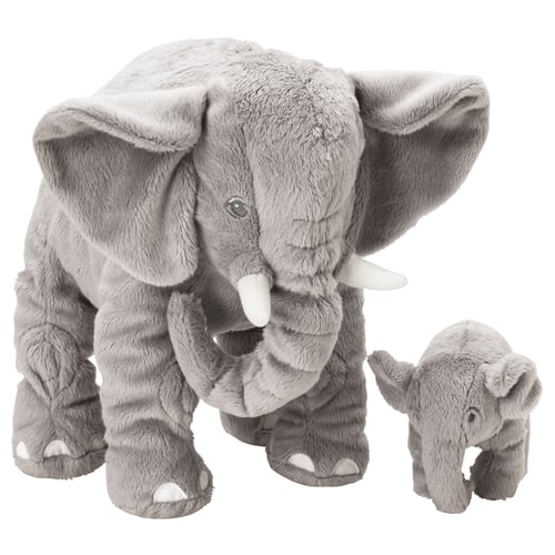 Leddjur Peluche Lot De 2 Elephant Gris Ikea