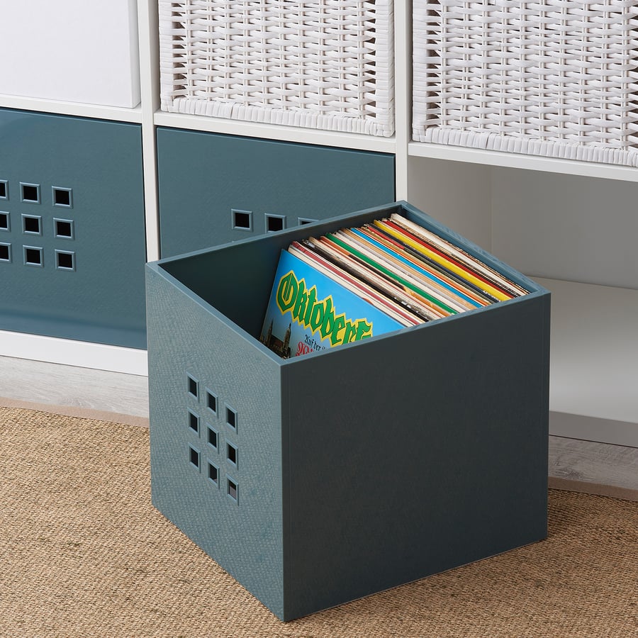 LEKMAN Boîte, gris turquoise, 33x37x33 cm IKEA
