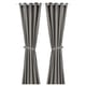 Option : Rideaux LENDA gris, gris foncé, coton, embrasses, œillets.