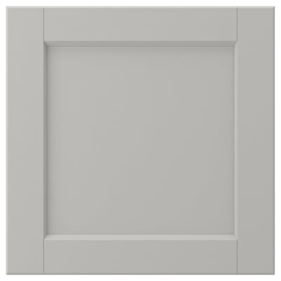 Façade de tiroir de cuisine grise LERHYTTAN, design classique avec bords biseautés et panneau de placage.