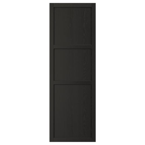 Armoire de cuisine noire LERHYTTAN avec cadre en bois massif et panneaux de placage, design traditionnel.