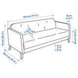 Illustration avec les mesures du produit : LINANÄS.