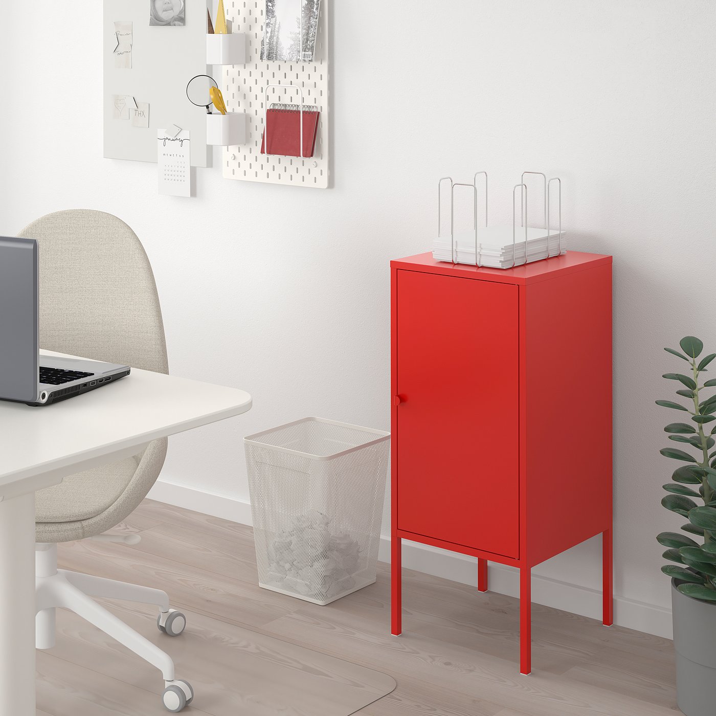 Lixhult Rangement Metal Rouge 35x60 Cm Ikea