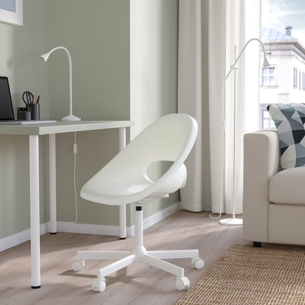 LOBERGET / MALSKÄR Chaise pivotante, blanc