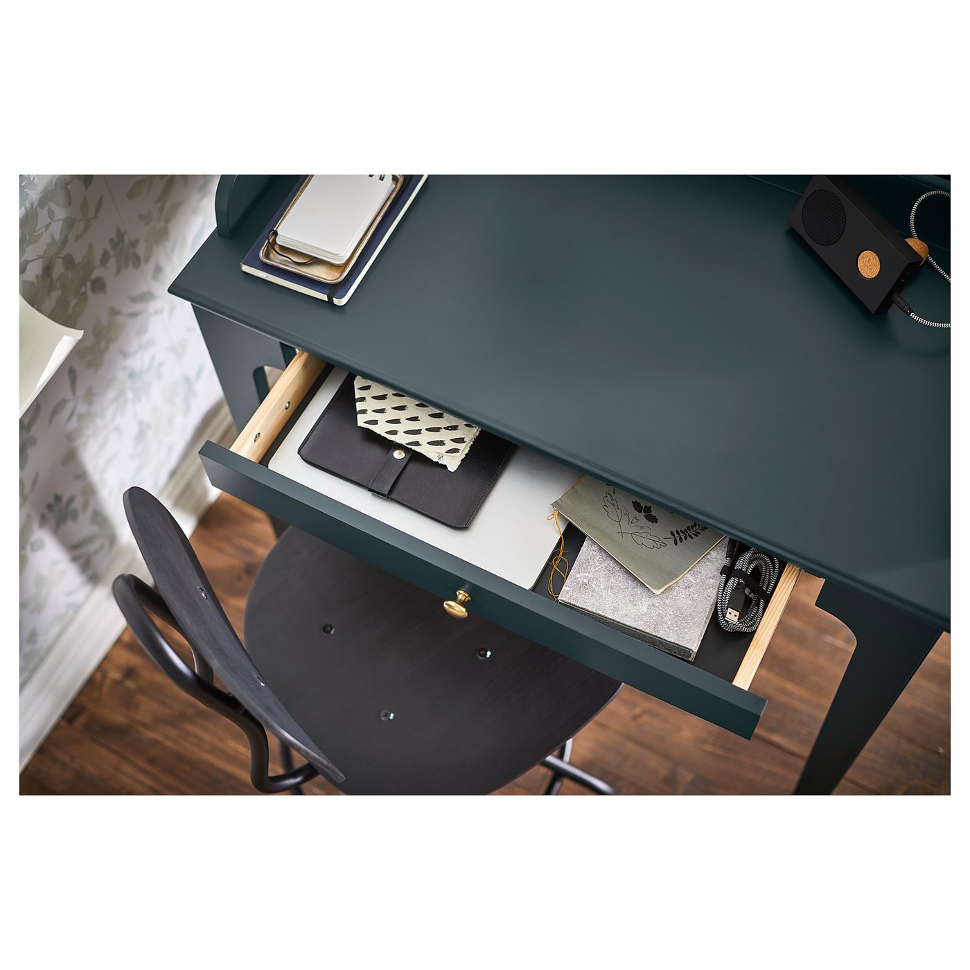 Lommarp Bureau Bleu Vert Fonce 90x54 Cm Ikea