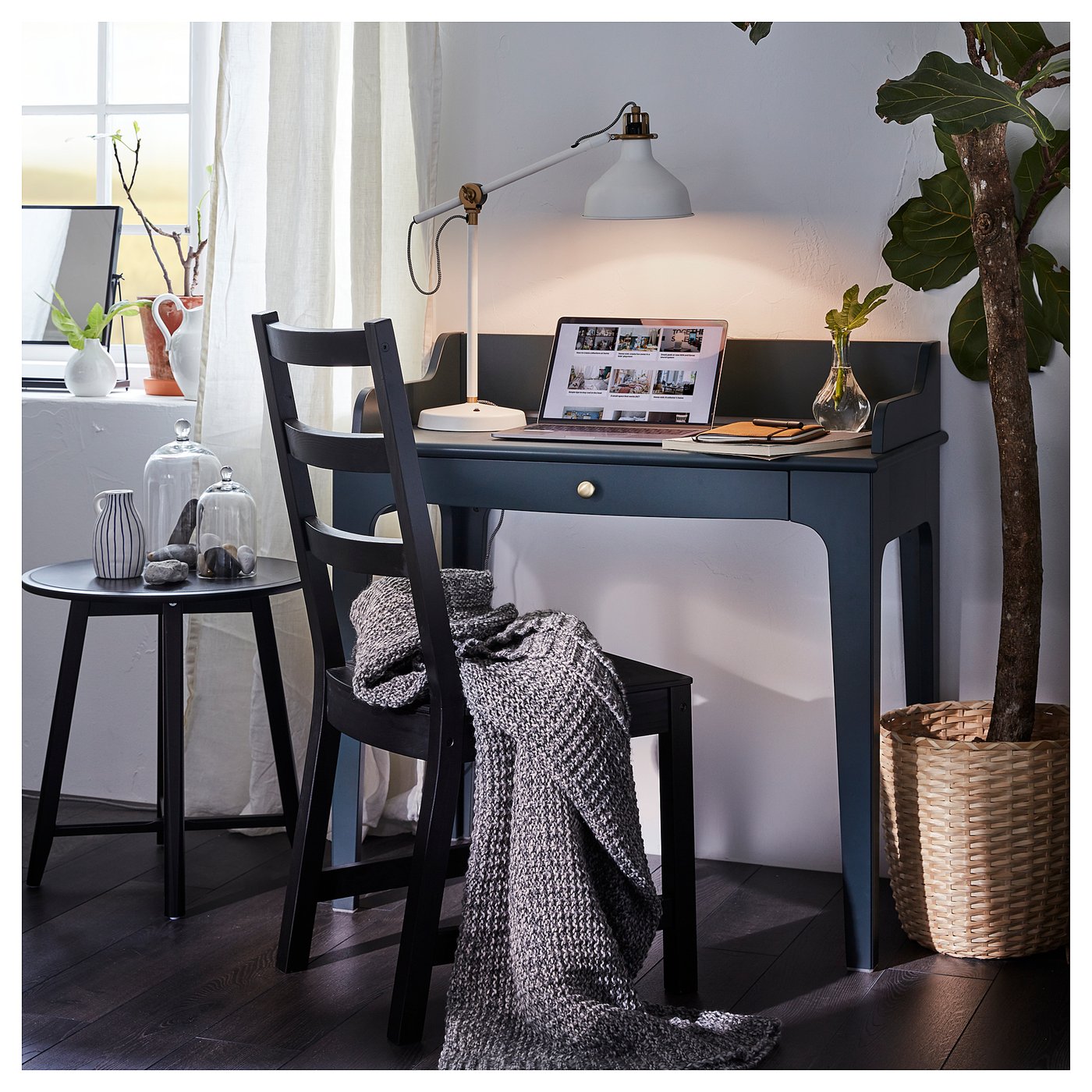 Lommarp Bureau Bleu Vert Fonce 90x54 Cm Ikea