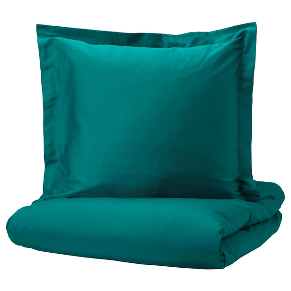 Luktjasmin Housse De Couette Et Taie Vert Fonce 150x200 65x65 Cm Ikea