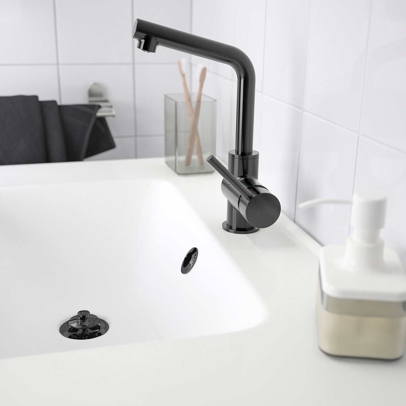 lundskar mitigeur lavabo avec bonde noir economisez l eau ikea